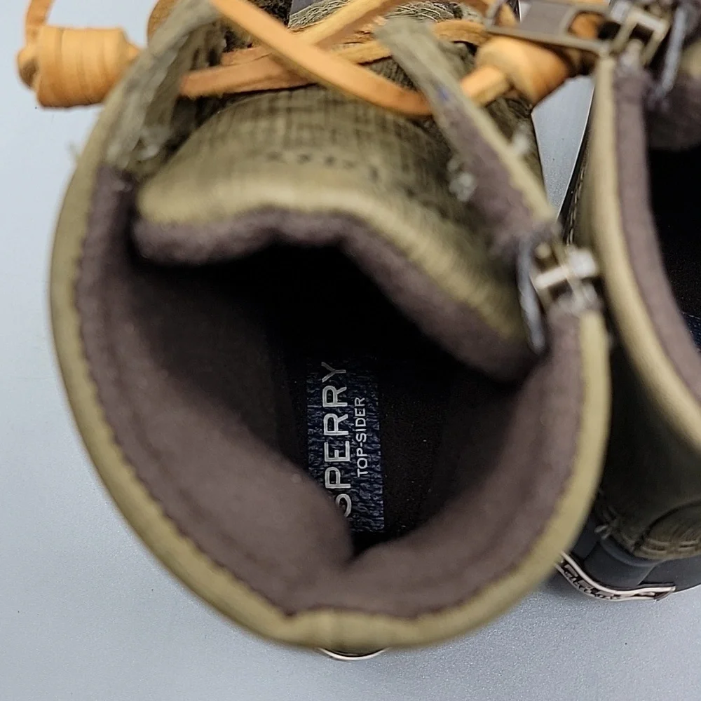 Sperry Saltwater Brown & Olive Duck Boots size 7 - Picture 6 of 11